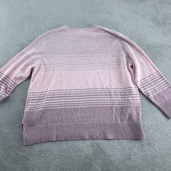Ella Moss Womens Pink & Purple Gradient Stripe Sweater XXL Cotton Blend NWT 2047 - Picture 2 of 8